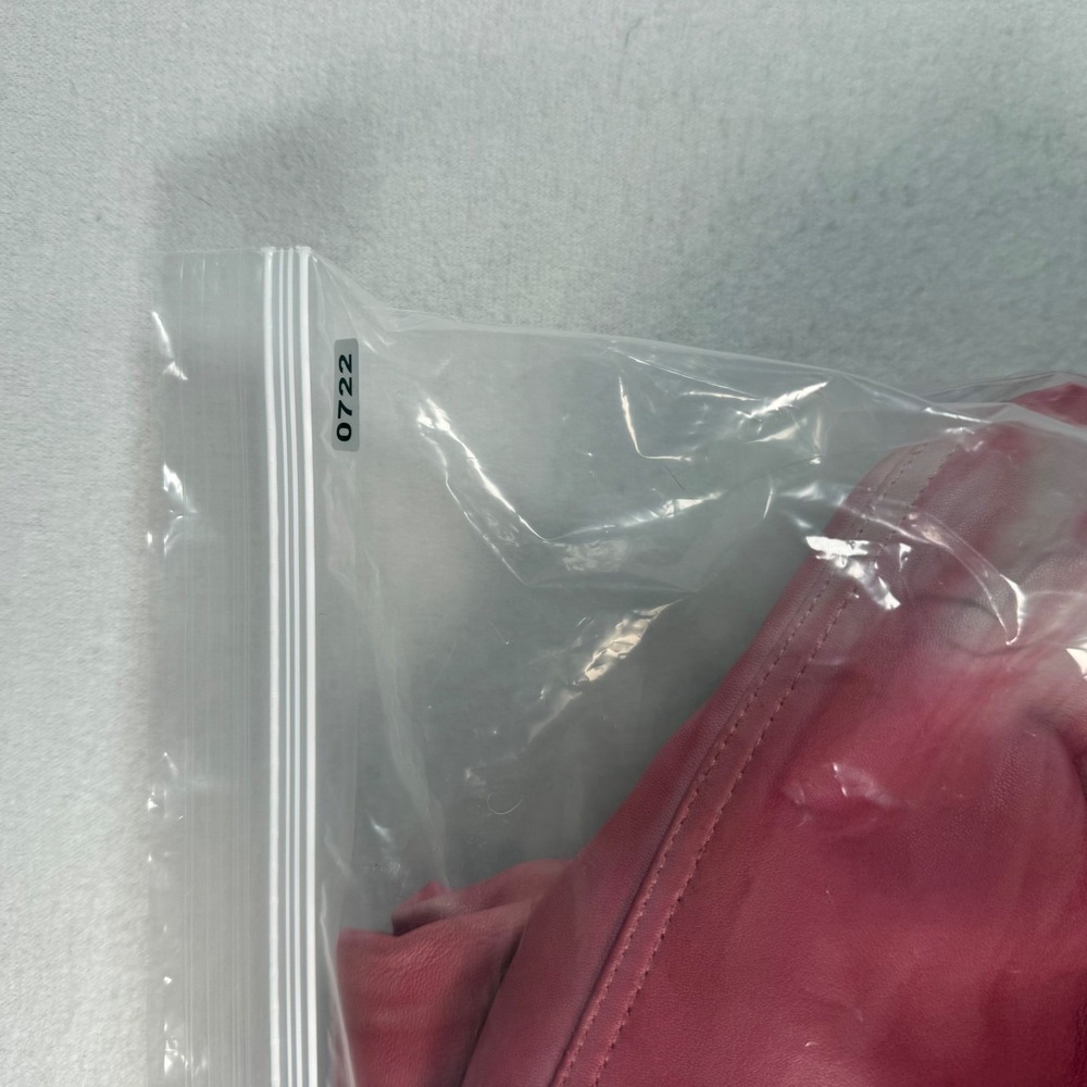 REMAIN Birger Christensen Mariona Jacket Womens 34 Pink Leather Tie Dye Cropped - Picture 12 of 12